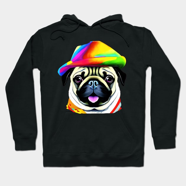 pug with hat Hoodie by IDesign23